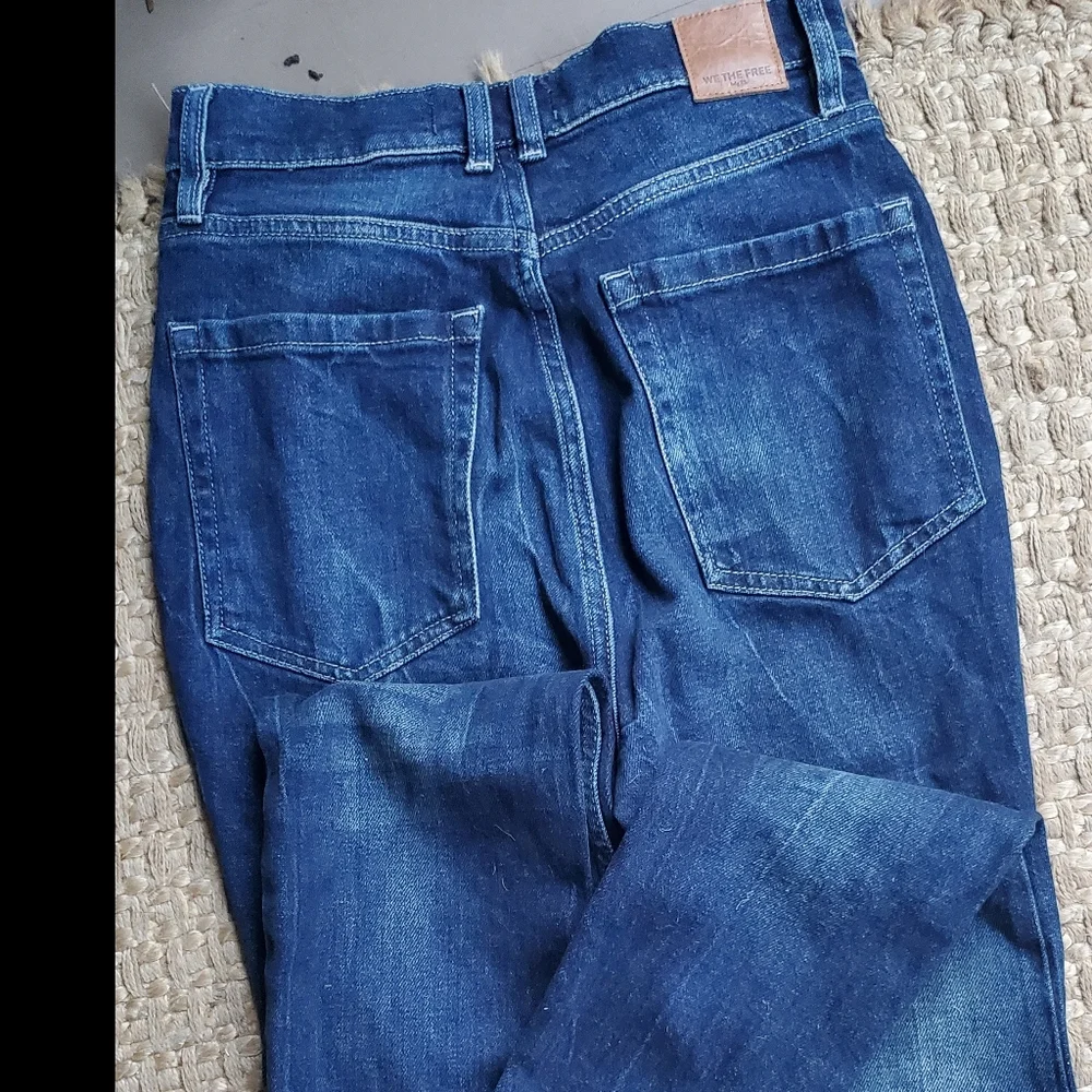 🆕️ We the Free People Ultra High Rise hi waisted Skinny jeans dark Button fly